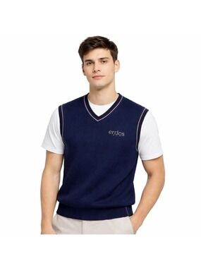 ERDOS Wool Cashmere Blend Navy Blue Vest Unisex US Sz M